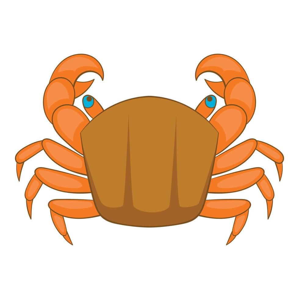 Crab icon, cartoon style vector