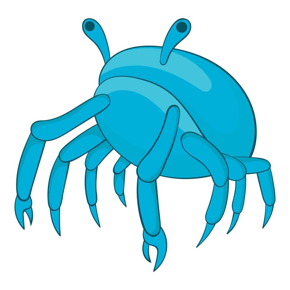 icono de cangrejo azul, estilo de dibujos animados vector