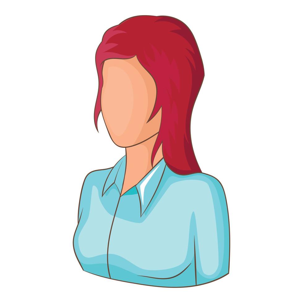 Girl avatar icon, cartoon style vector