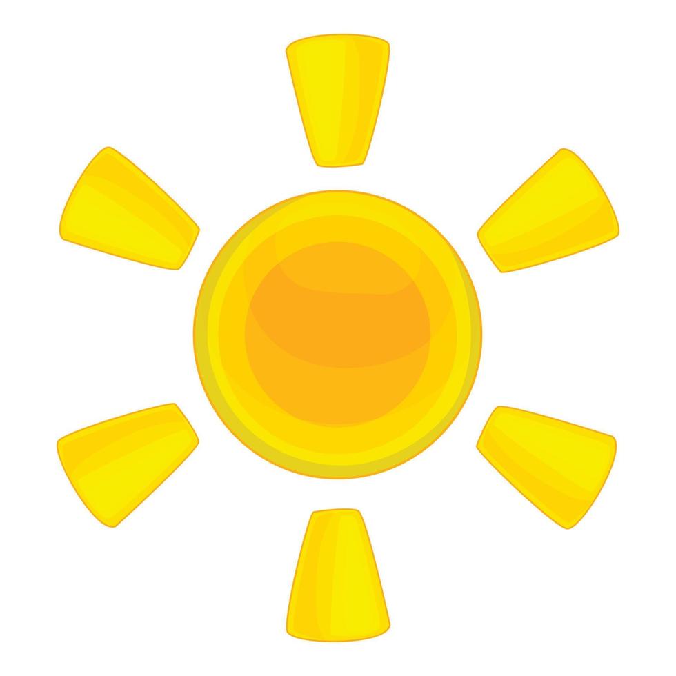 icono de sol, estilo de dibujos animados vector