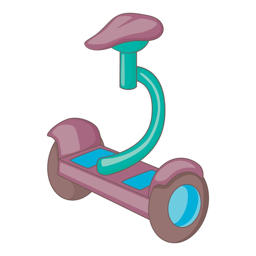 icono de scooter de autoequilibrio, estilo de dibujos animados vector