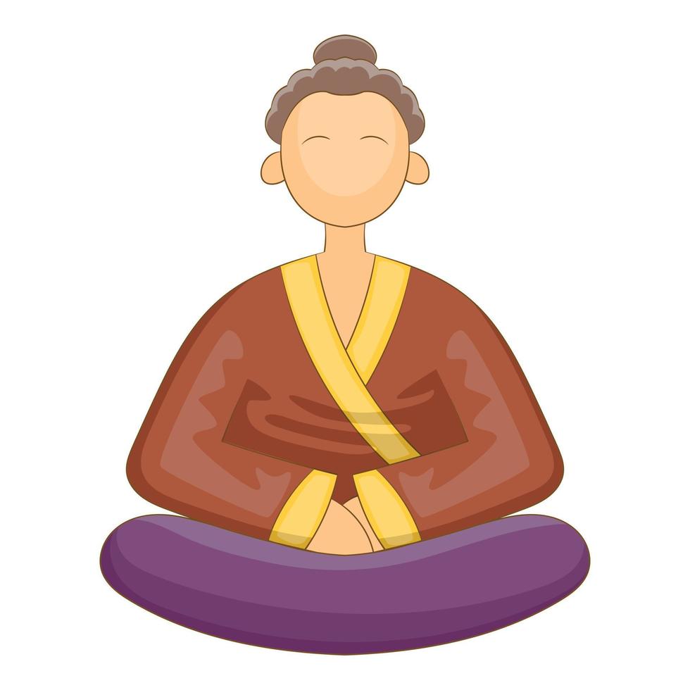 icono de monje japonés, estilo de dibujos animados vector