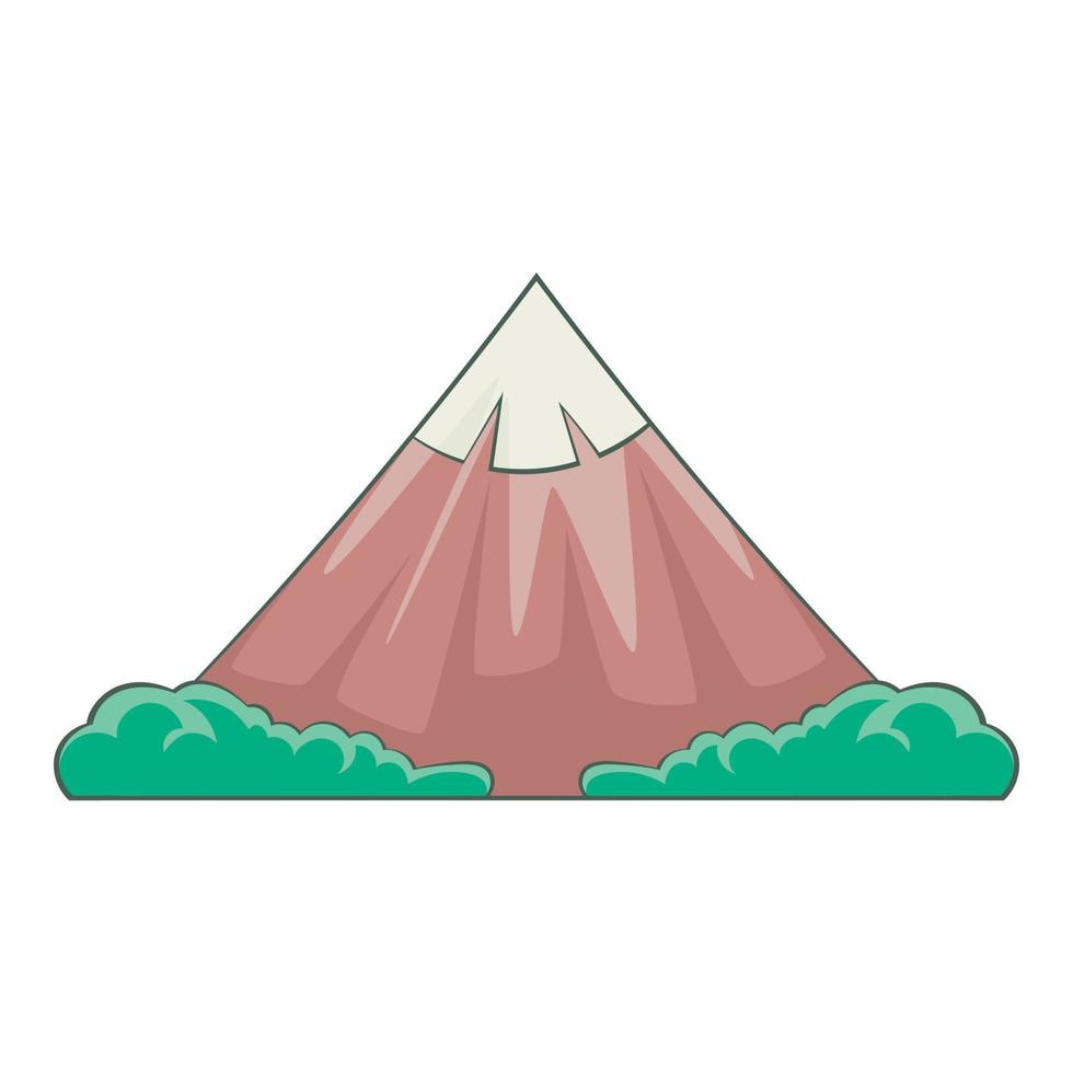 The sacred mountain of Fuji icon, cartoon style vector