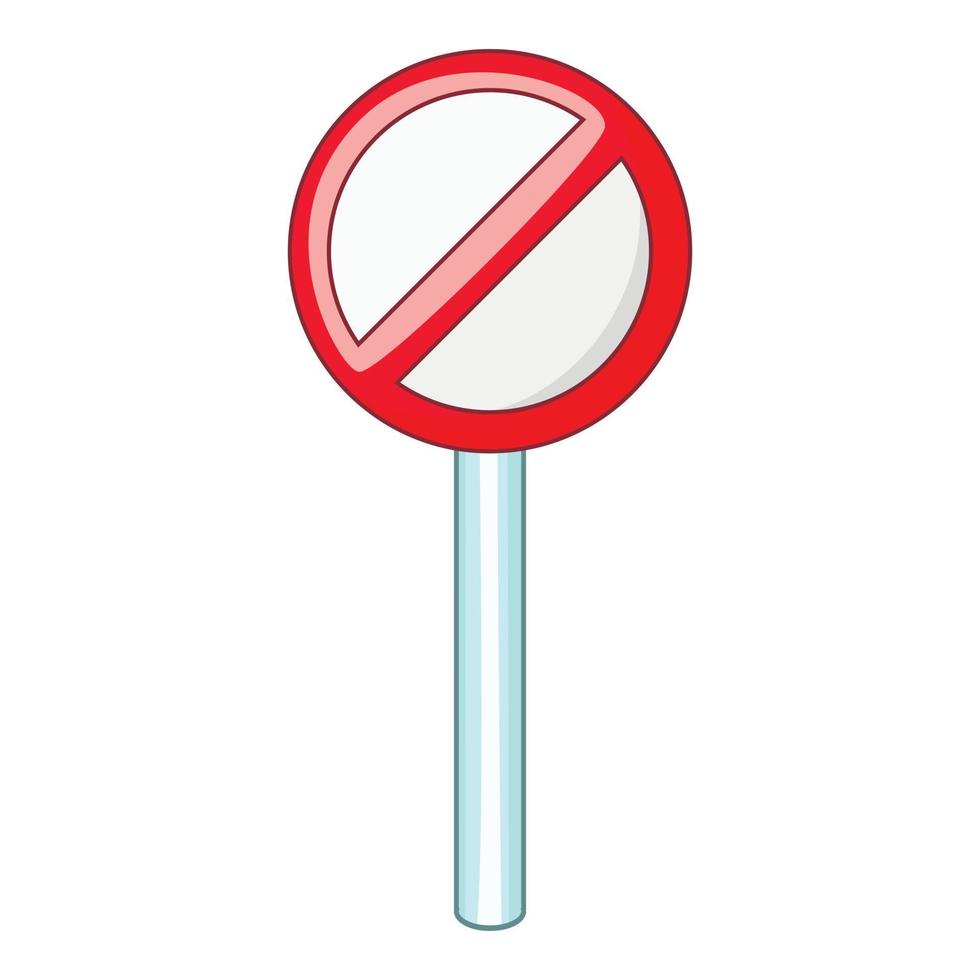 icono de señal de prohibición, estilo de dibujos animados vector