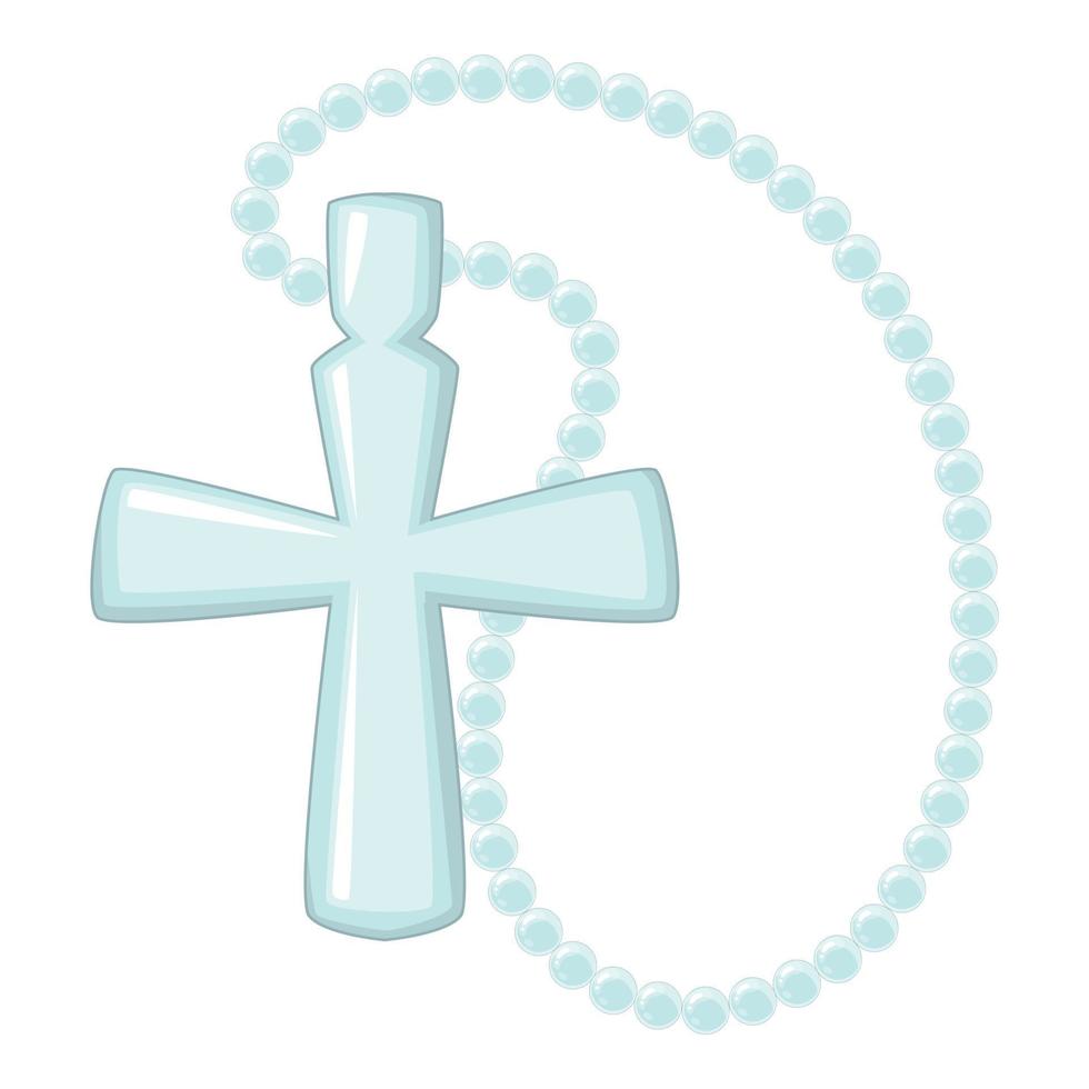 Cross pendant icon, cartoon style vector