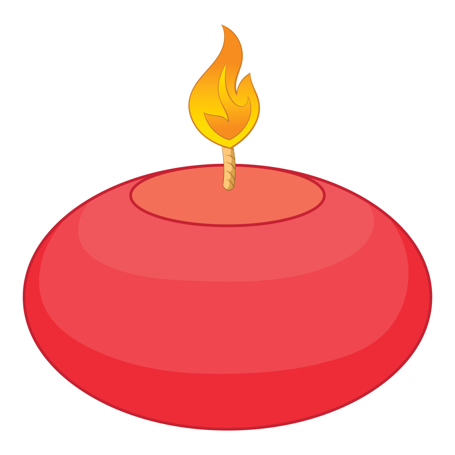 Red candle icon, cartoon style 15076069 Vector Art at Vecteezy
