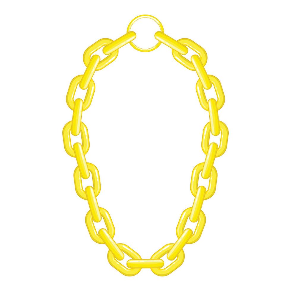 icono de collar de cadena de oro, estilo de dibujos animados vector