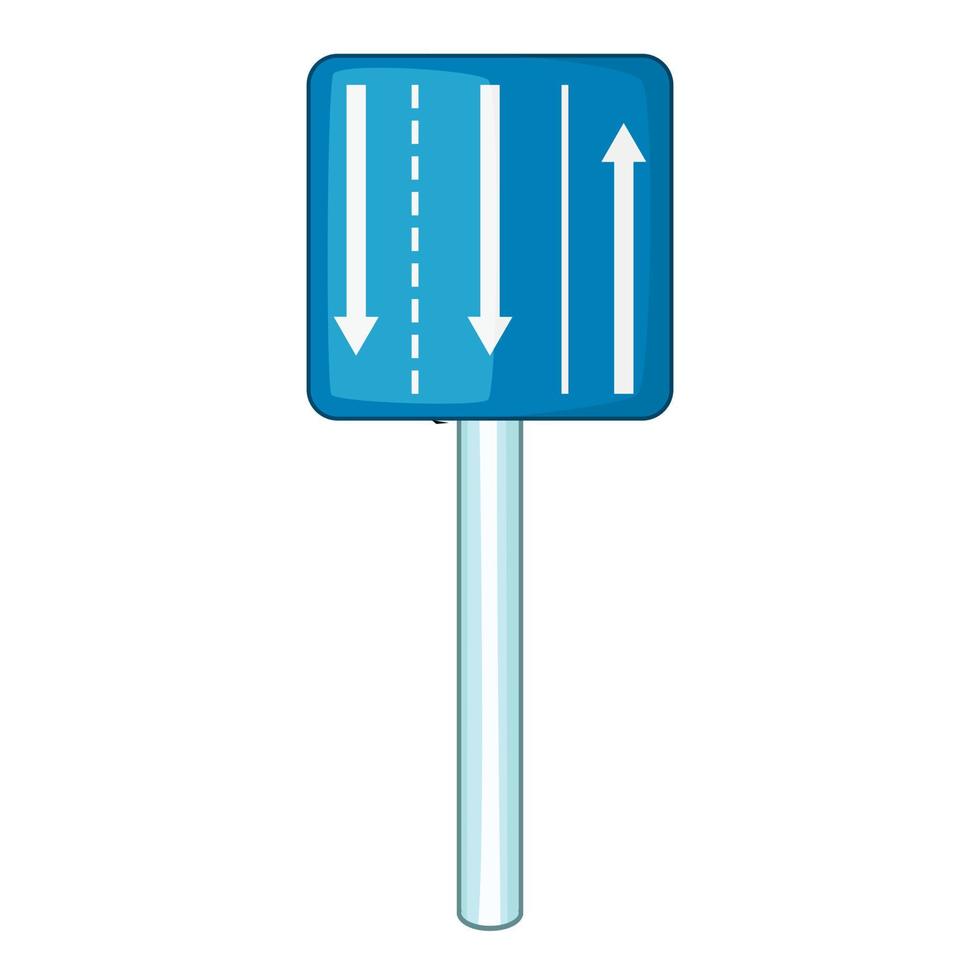 Appropriate traffic lanes icon, cartoon style vector