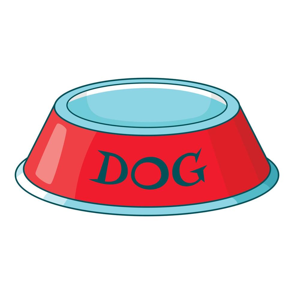 Pet dog bowl icon, cartoon style vector