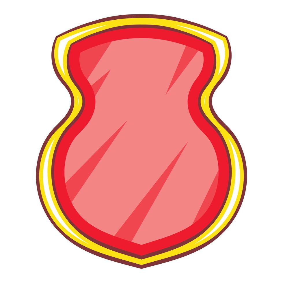 Safety shield icon, cartoon style vector