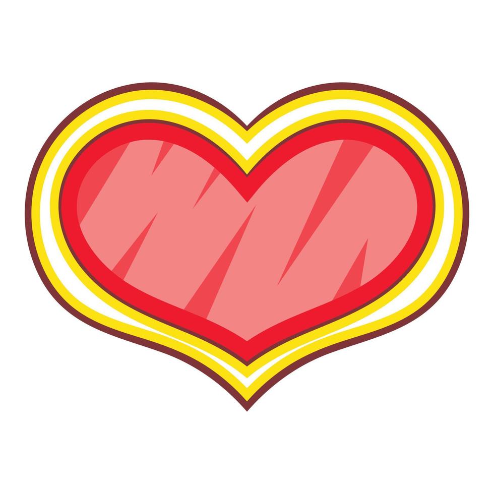 escudo en forma de icono de corazón, estilo de dibujos animados vector
