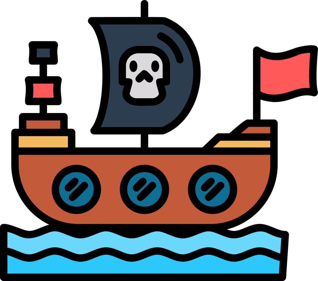 Pirates Ship Creative Icon Design vector