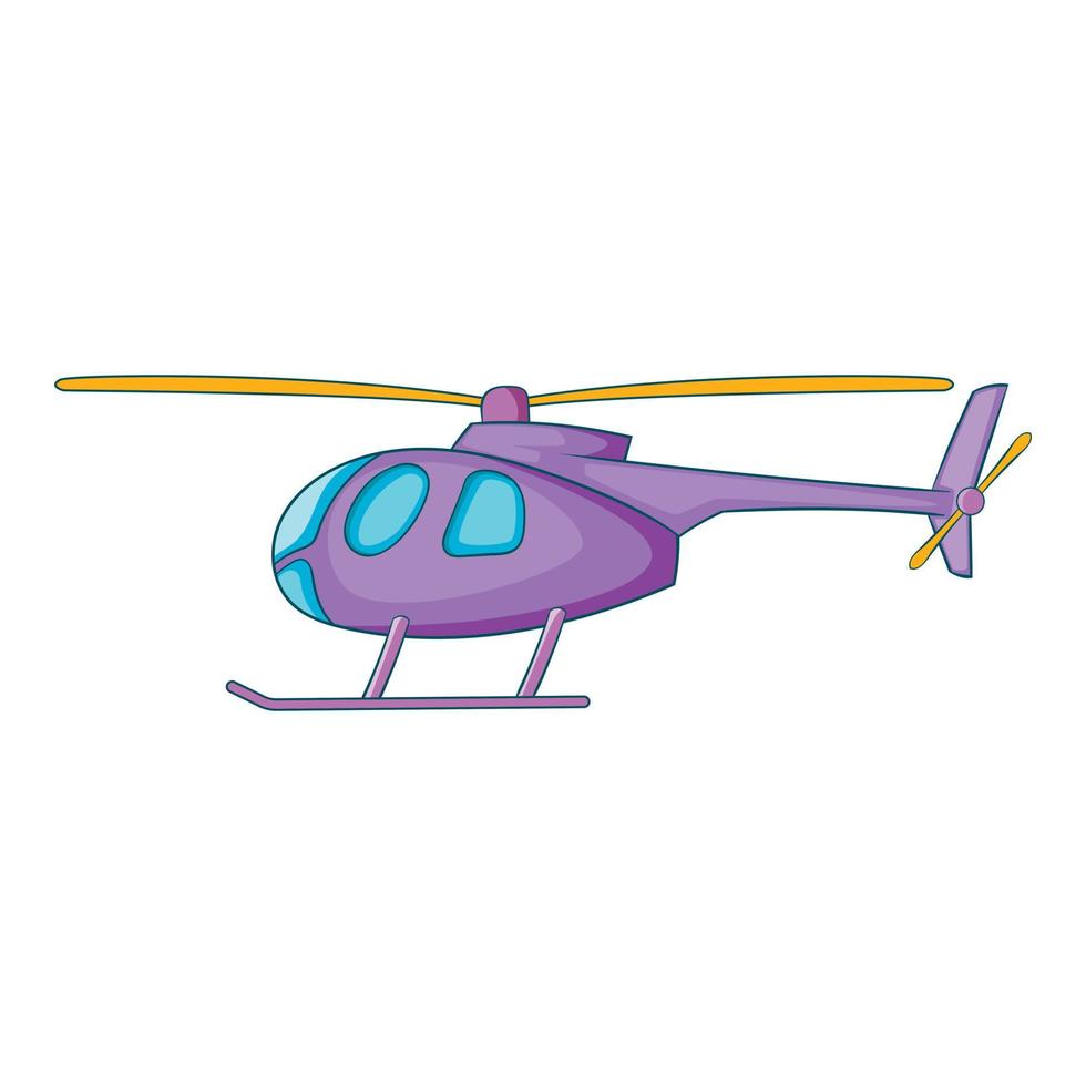 icono de helicóptero, estilo de dibujos animados vector