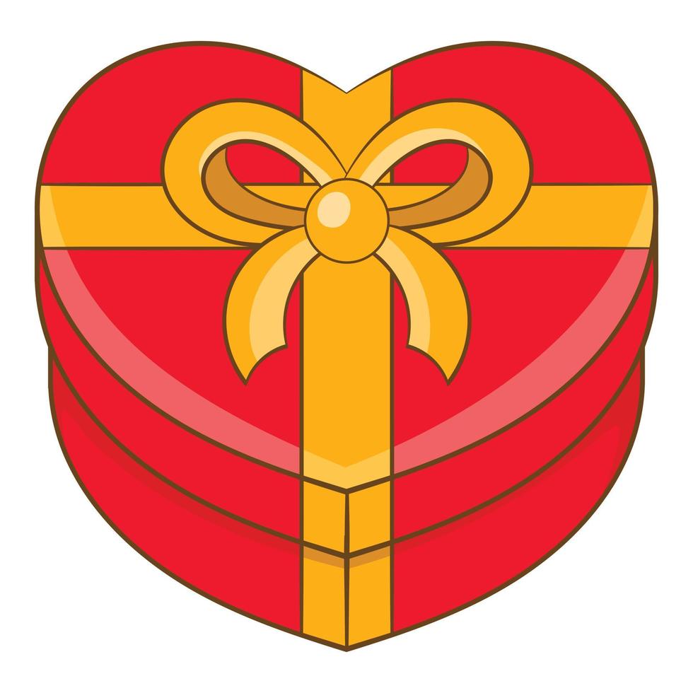 Gift box icon, cartoon style vector