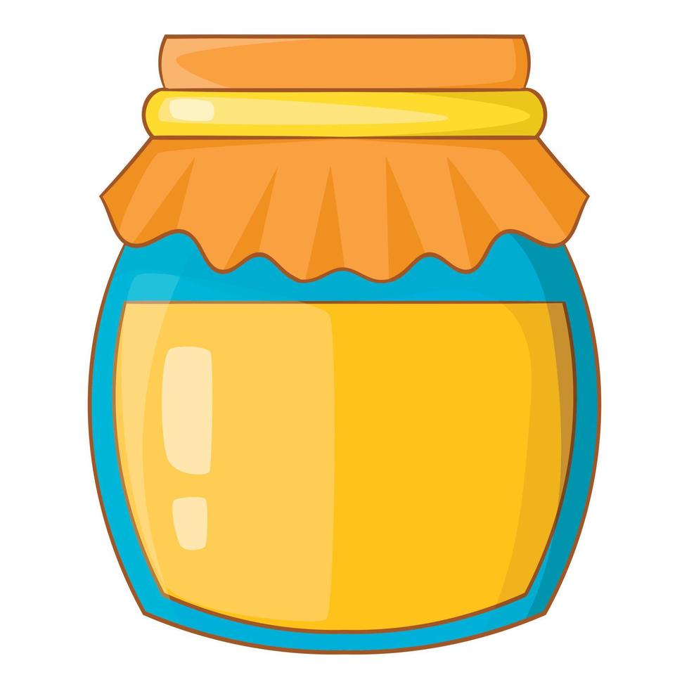 Jar of honey icon, cartoon style vector