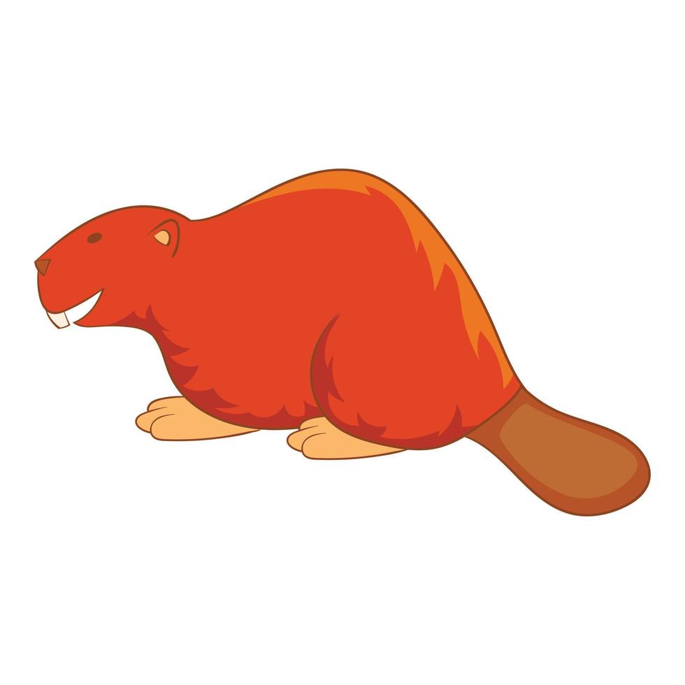 Beaver icon, cartoon style vector