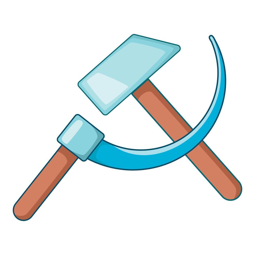Hammer and sickle icon, cartoon style vector