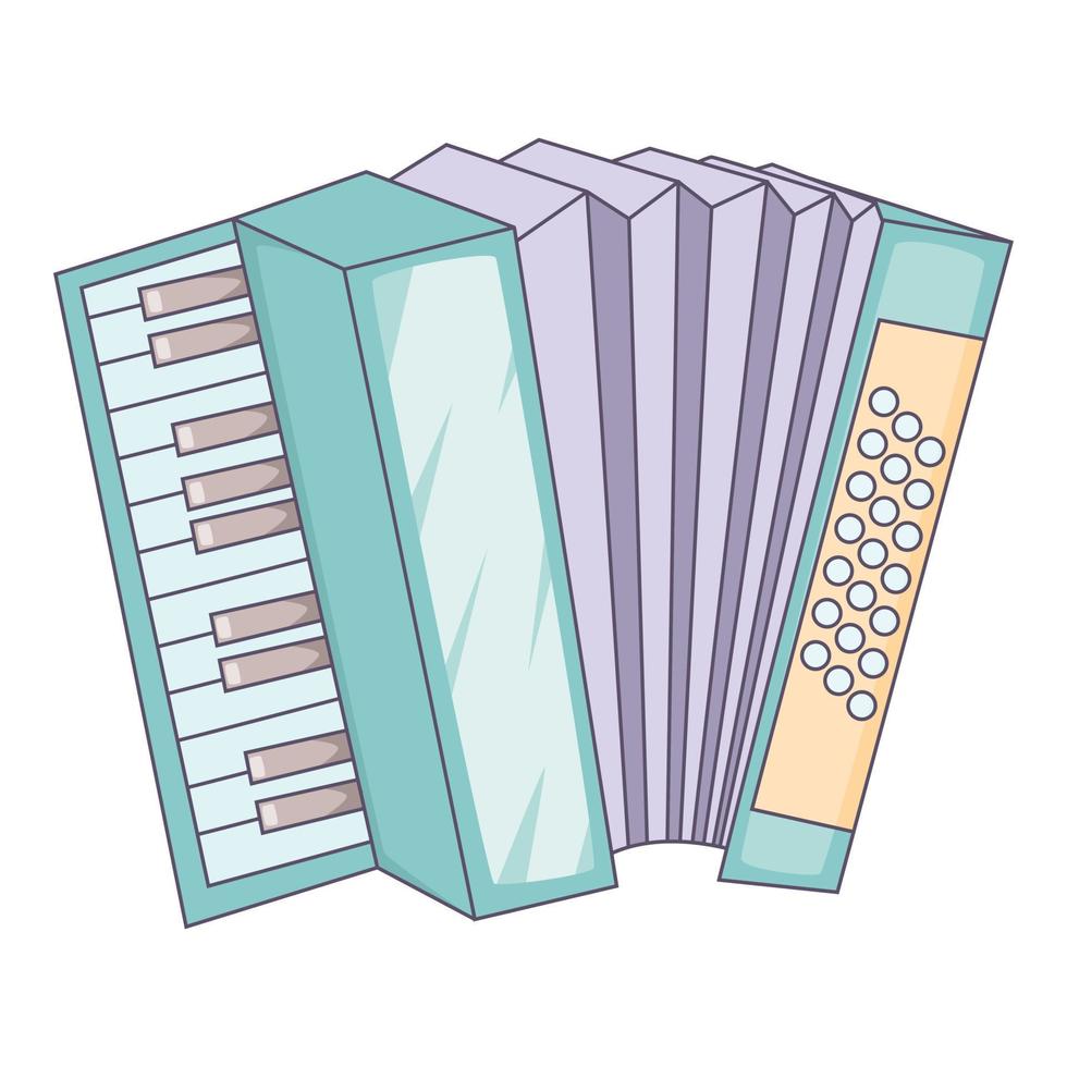 Accordion icon, cartoon style vector