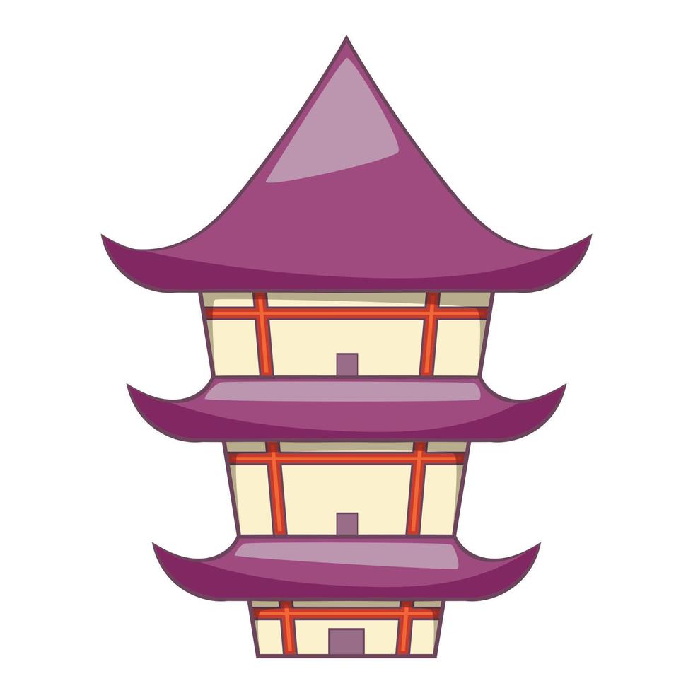 Buddhist temple icon, cartoon style vector