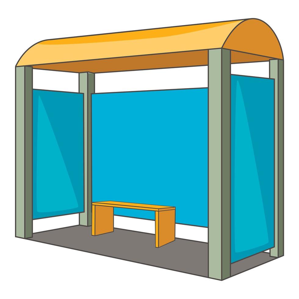 Bus stop icon, cartoon style vector