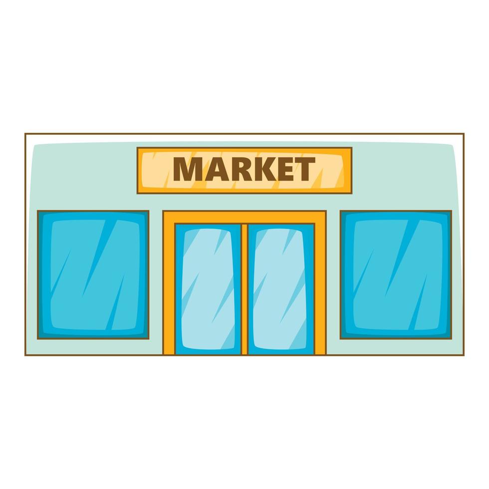 Market icon, cartoon style vector