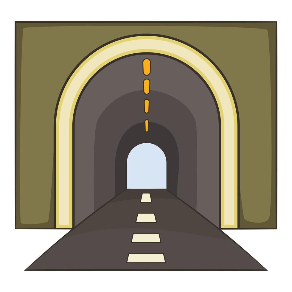 Tunnel icon, cartoon style vector