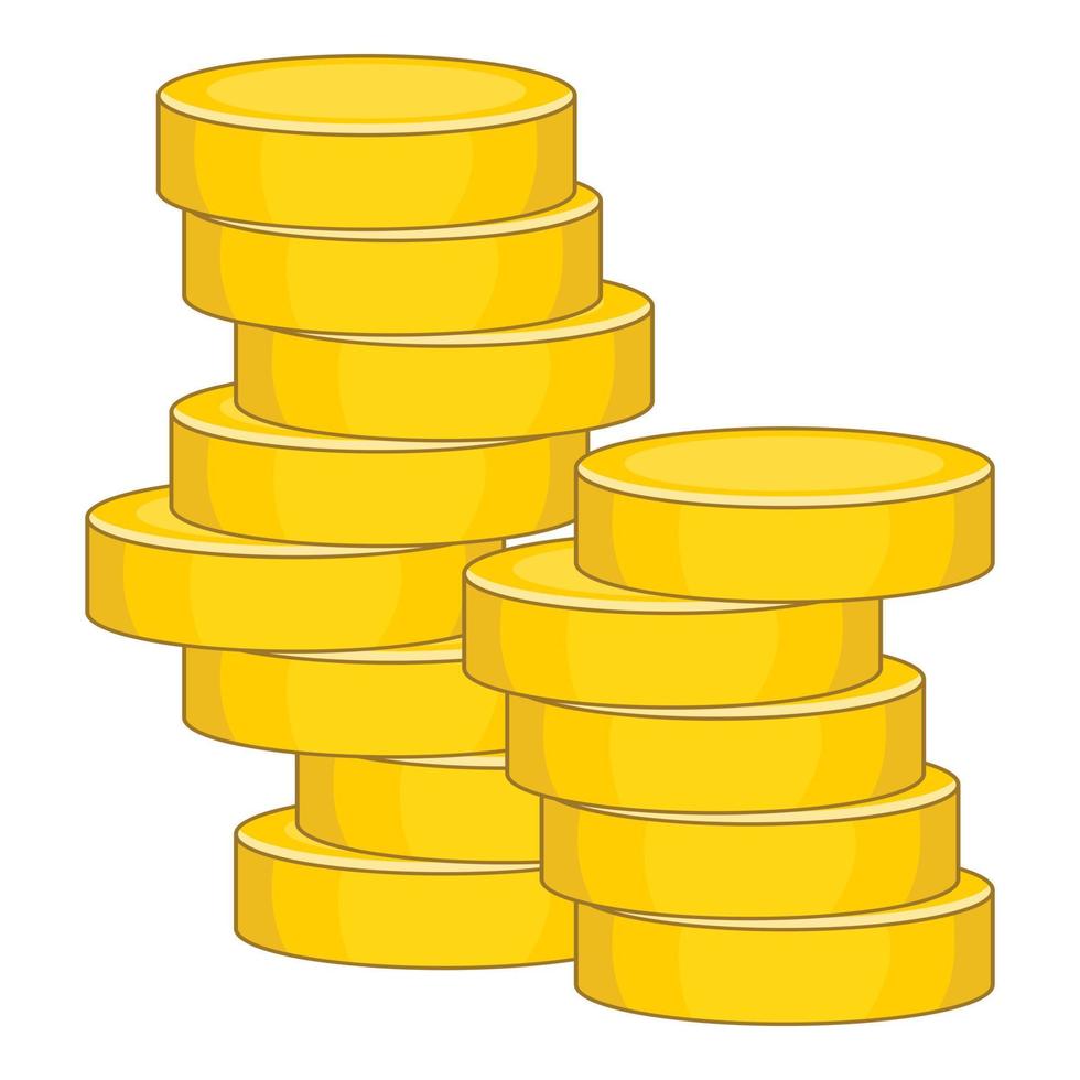 Coins icon, cartoon style vector