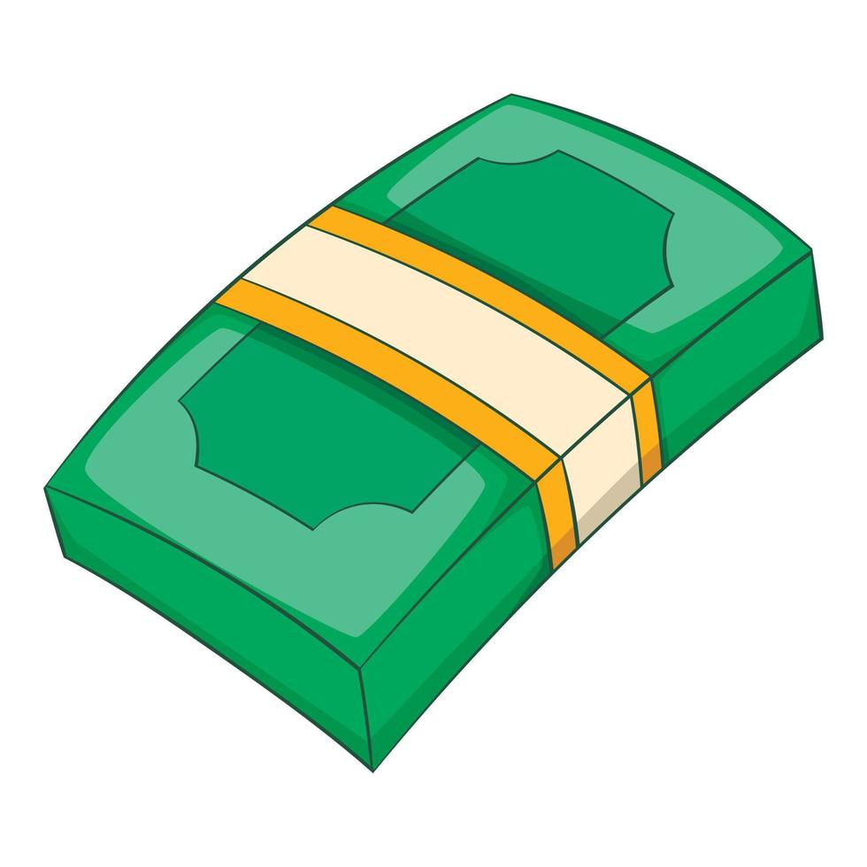 Money pack icon, cartoon style vector