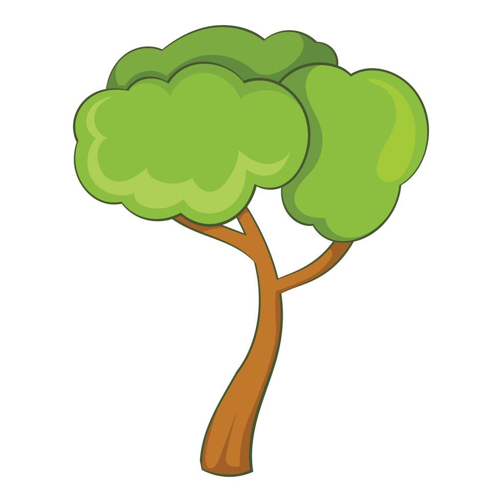 icono de árbol de hoja caduca, estilo de dibujos animados vector