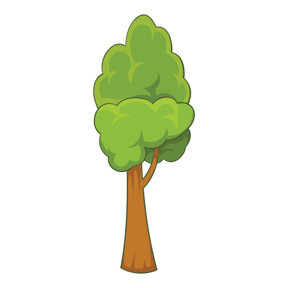 icono de árbol de verano, estilo de dibujos animados vector