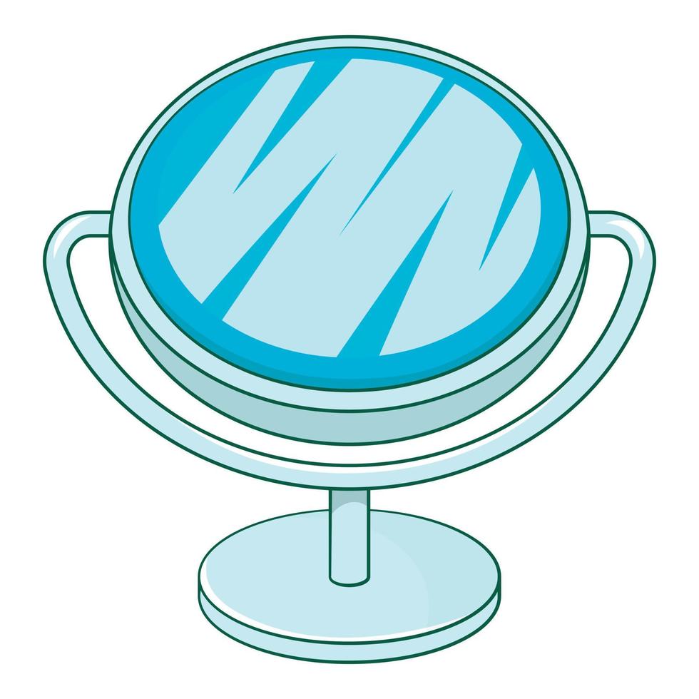 Makeup mirror icon, cartoon style vector
