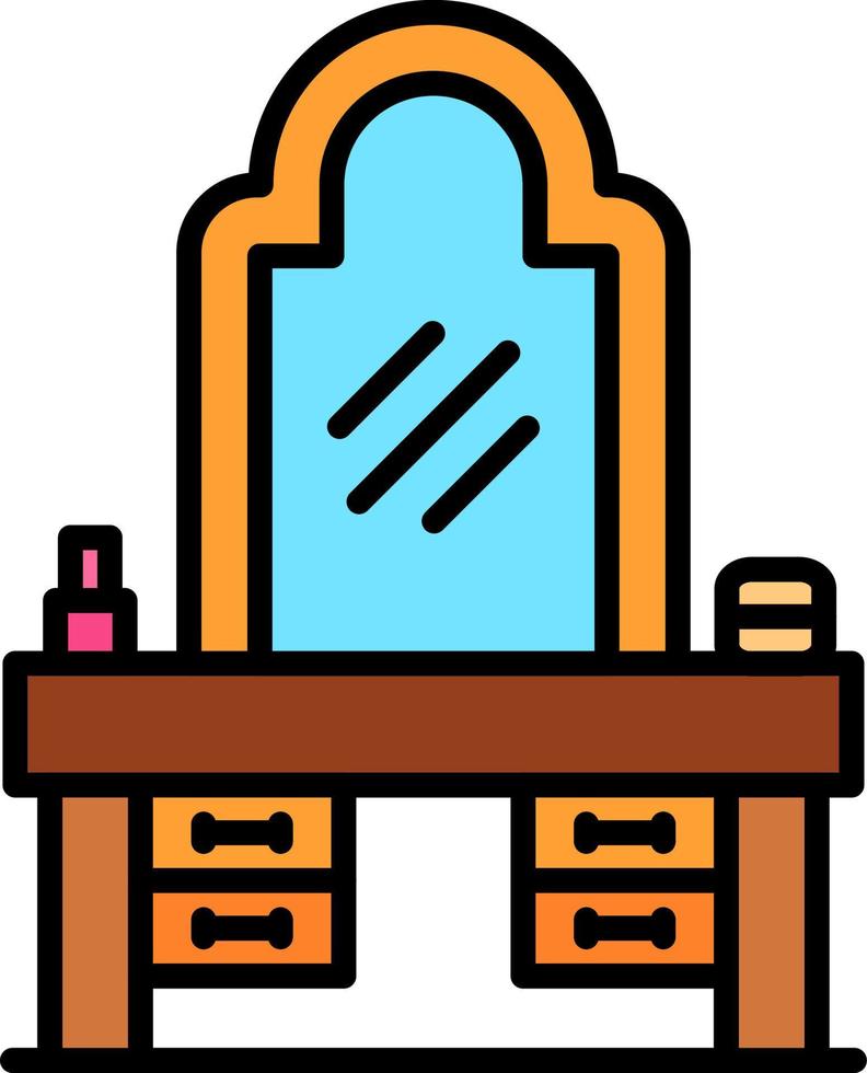 Dressing Table Creative Icon Design vector
