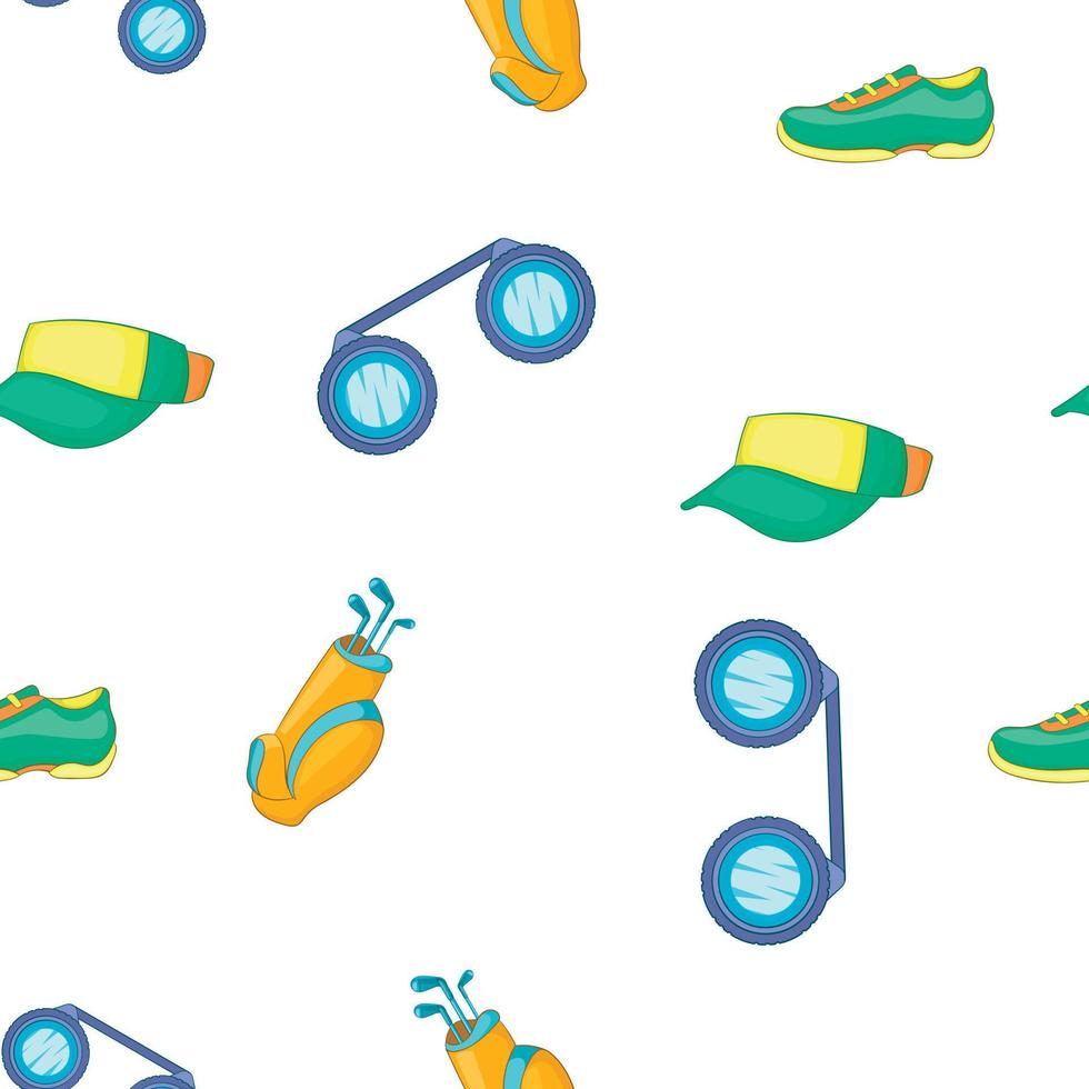 Golf sport pattern, cartoon style vector