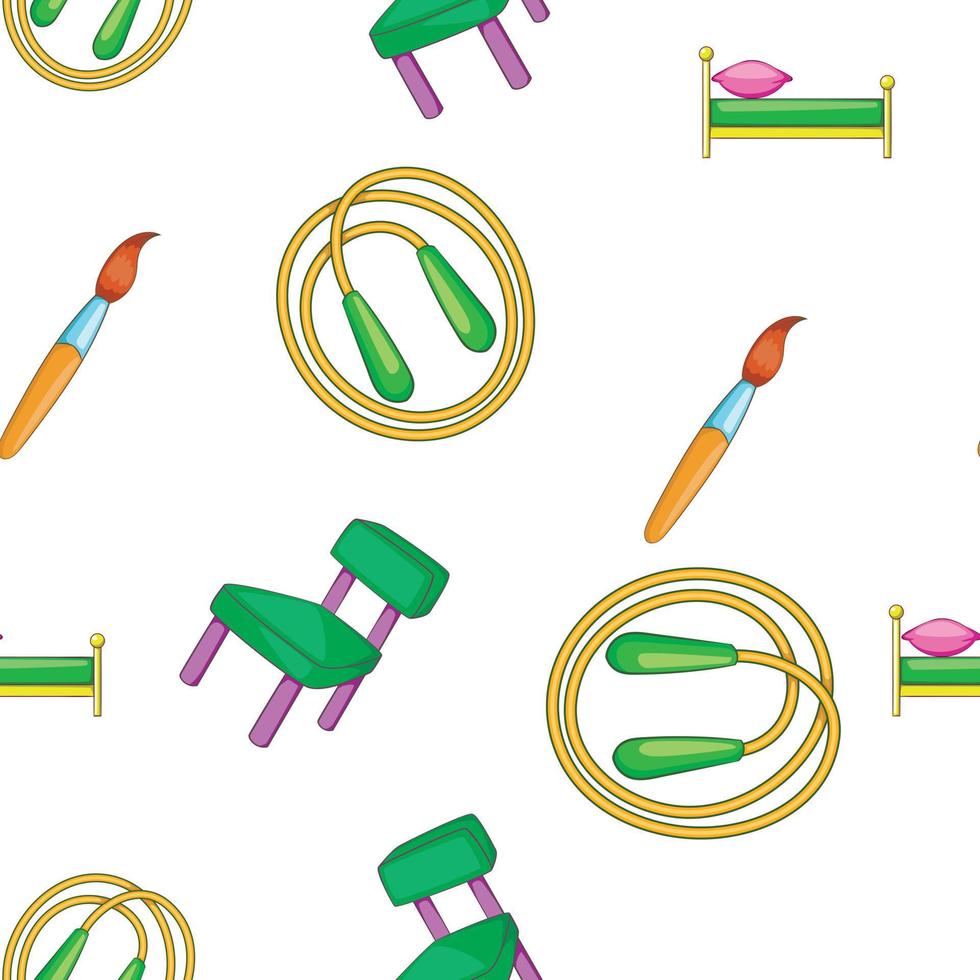 School elements pattern, cartoon style vector