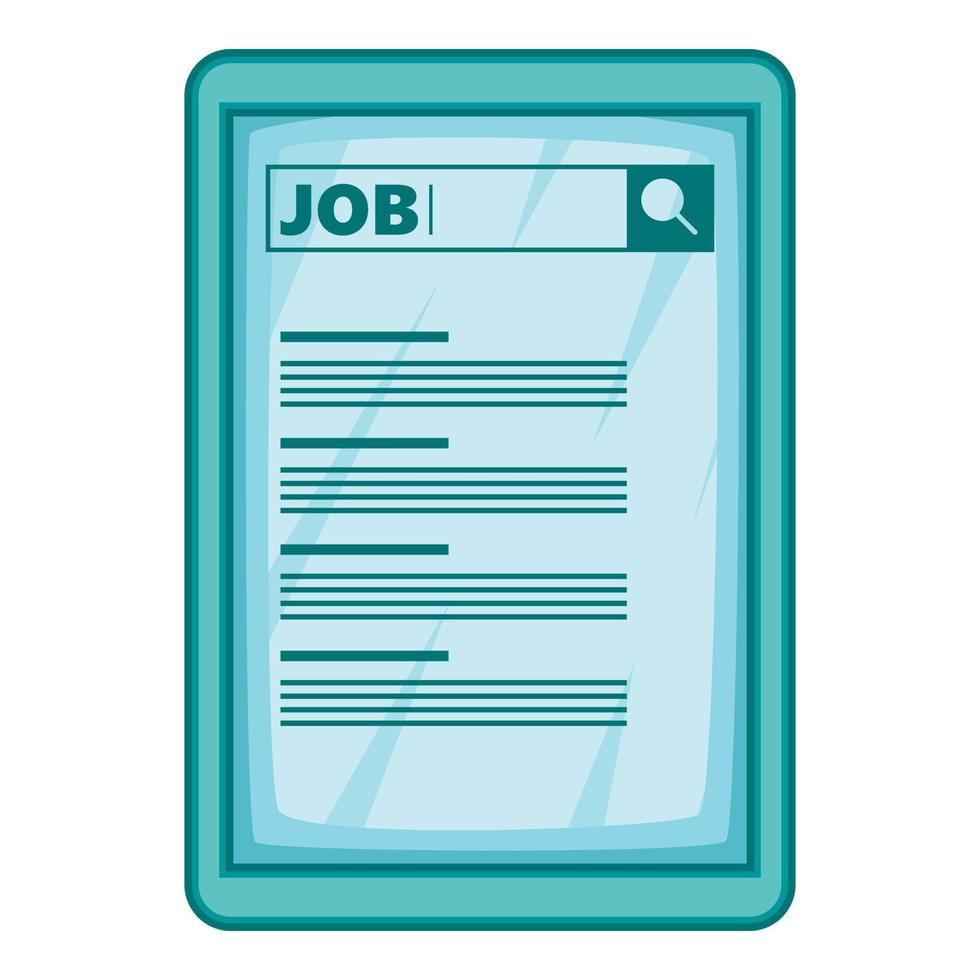 Job searching icon, cartoon style vector