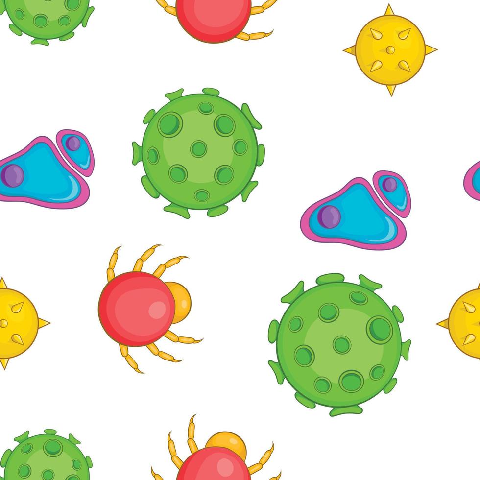 Virus or bacteria pattern, cartoon style vector