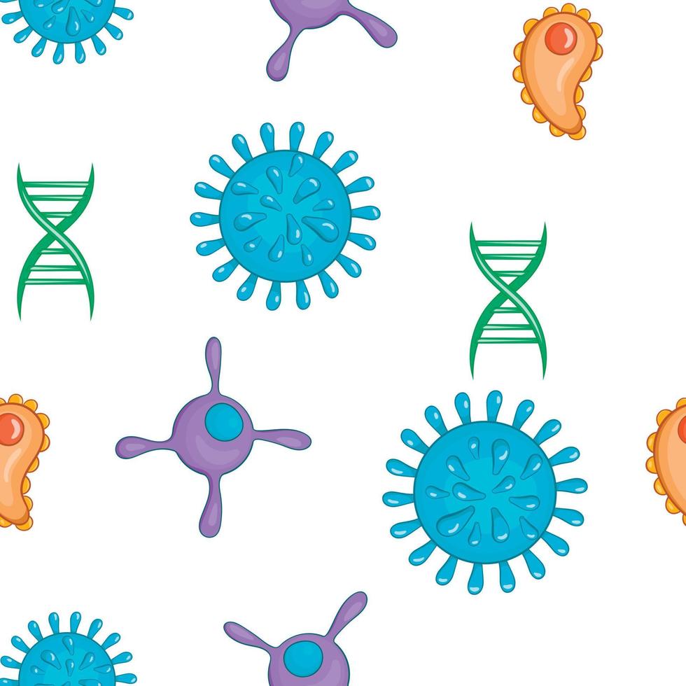 Virus pattern, cartoon style vector