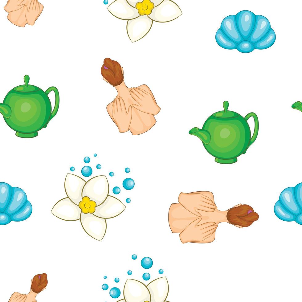 SPA elements pattern, cartoon style vector