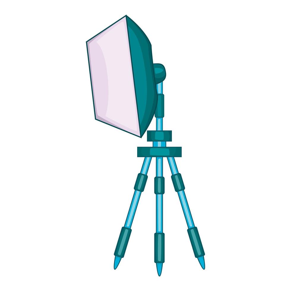 Spotlight on tripod icon, cartoon style vector