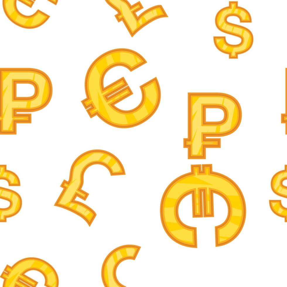 patrón de signos de dinero, estilo de dibujos animados vector