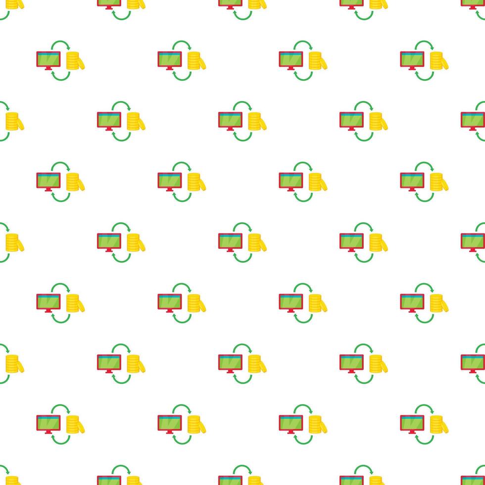 Online earnings pattern, cartoon style vector