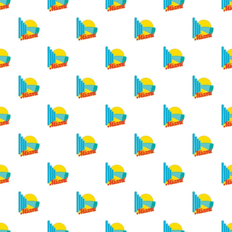 Sign Miami pattern, cartoon style vector