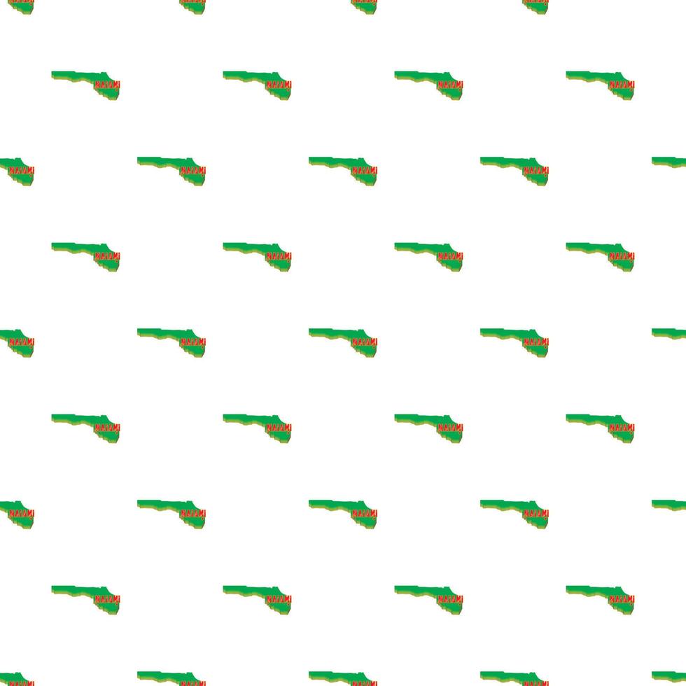 Map of Florida with Miami pattern, cartoon style vector
