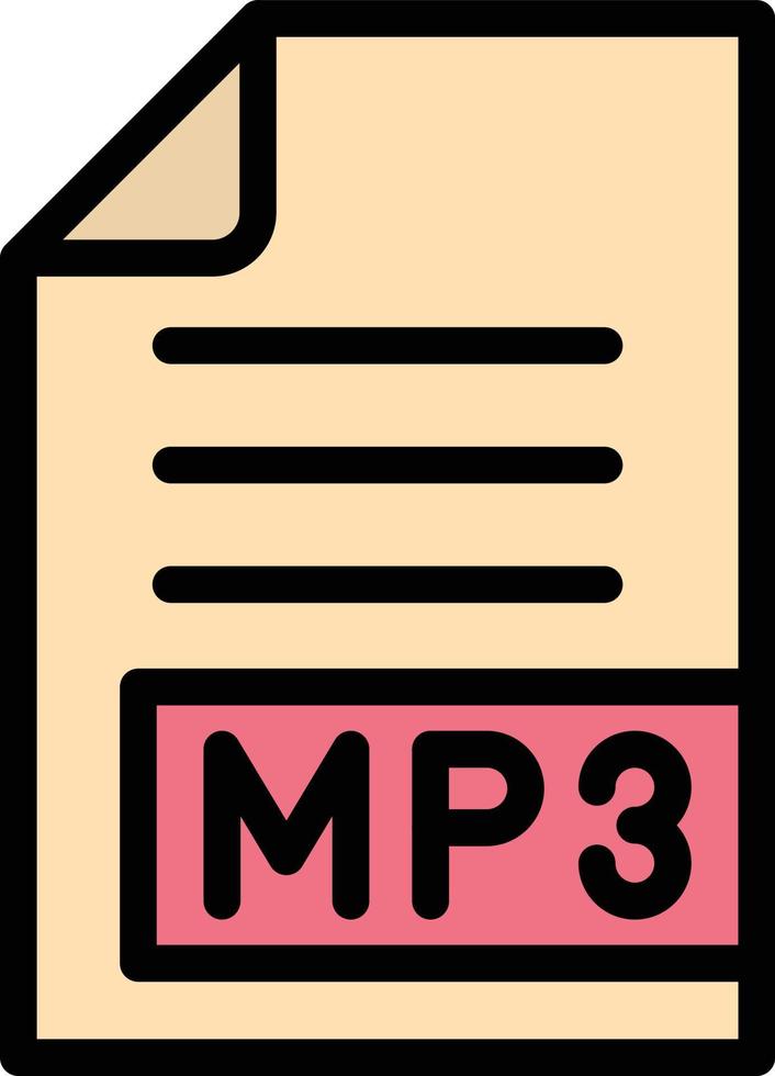 Ilustración de diseño de icono de vector de mp3