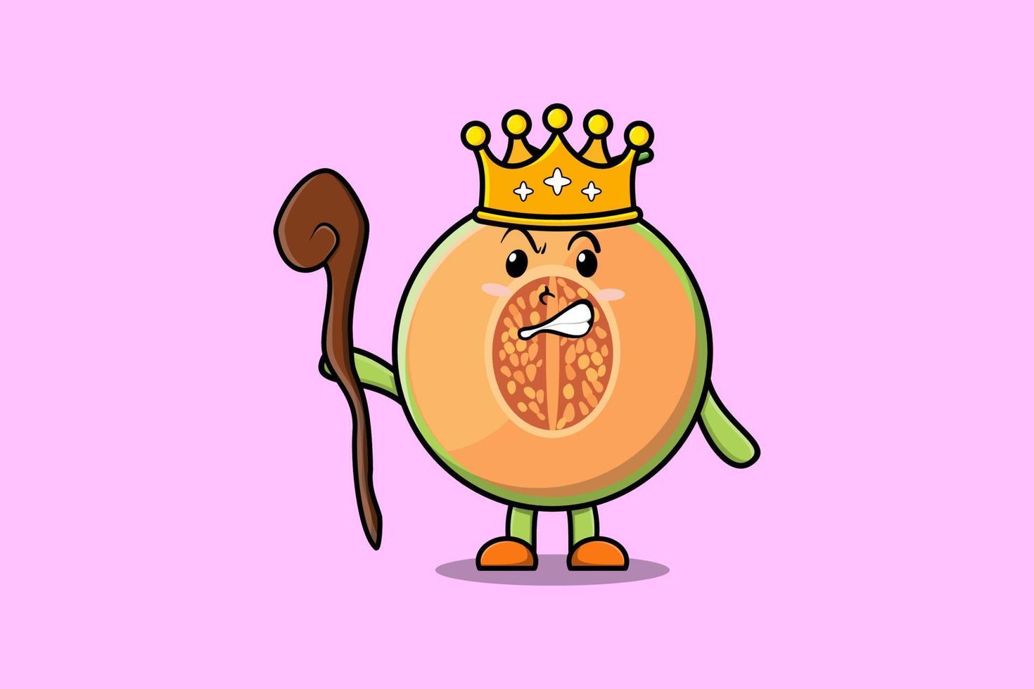 Cute cartoon Melon as wise king with golden crown 15077375 Vector Art at Vecteezy