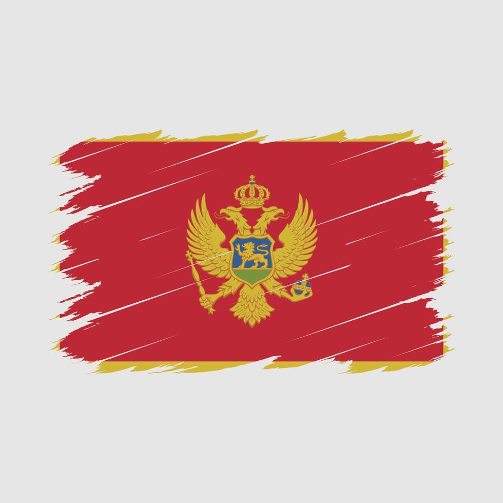 Montenegro Flag Brush vector