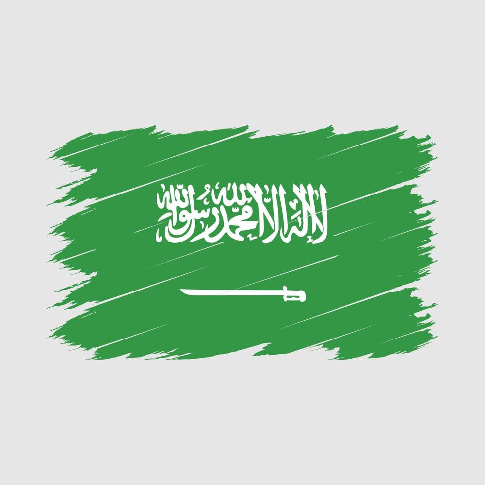 Saudi Arabia Flag Brush vector