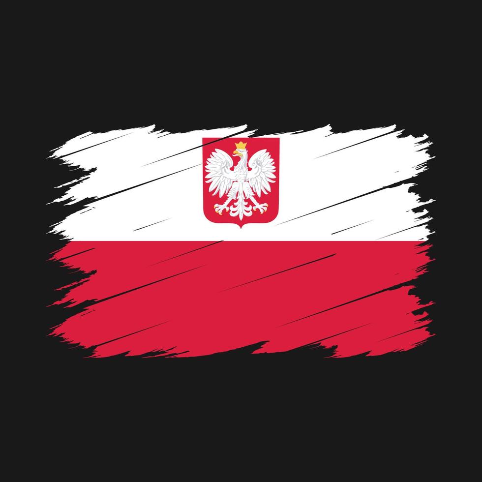 Poland Flag Brush vector