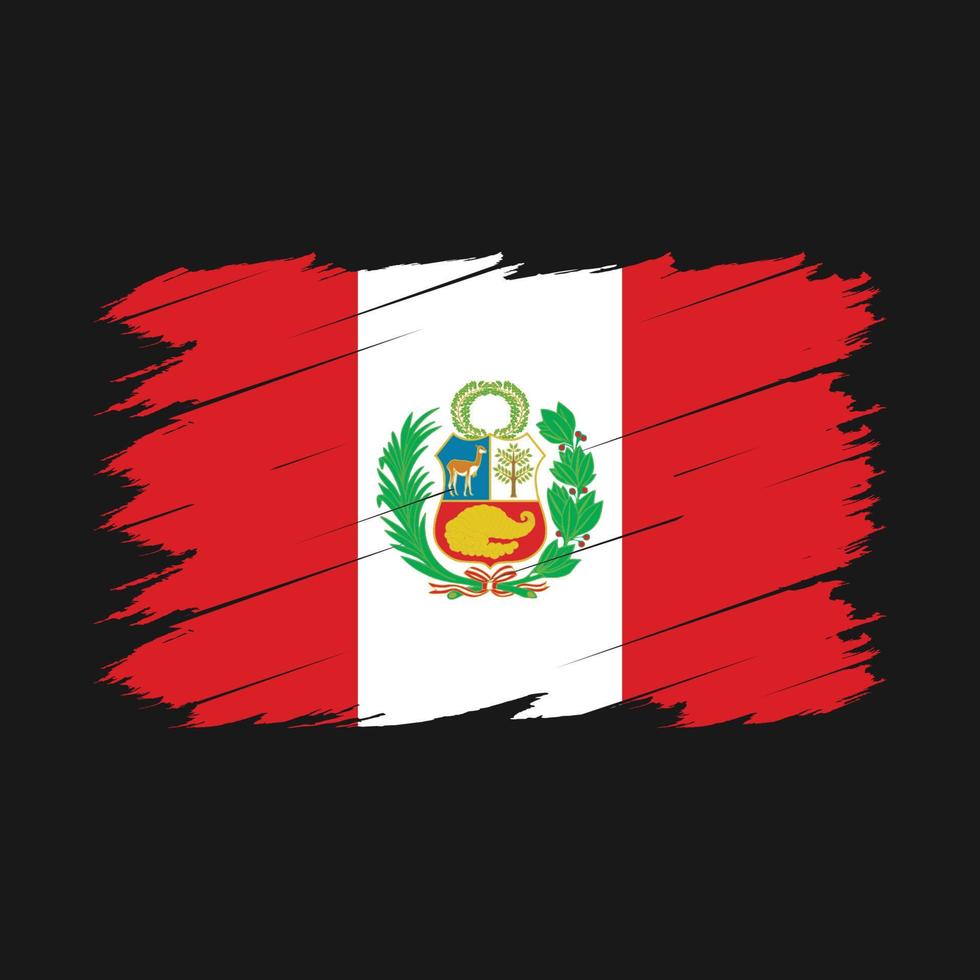 Peru Flag Brush vector