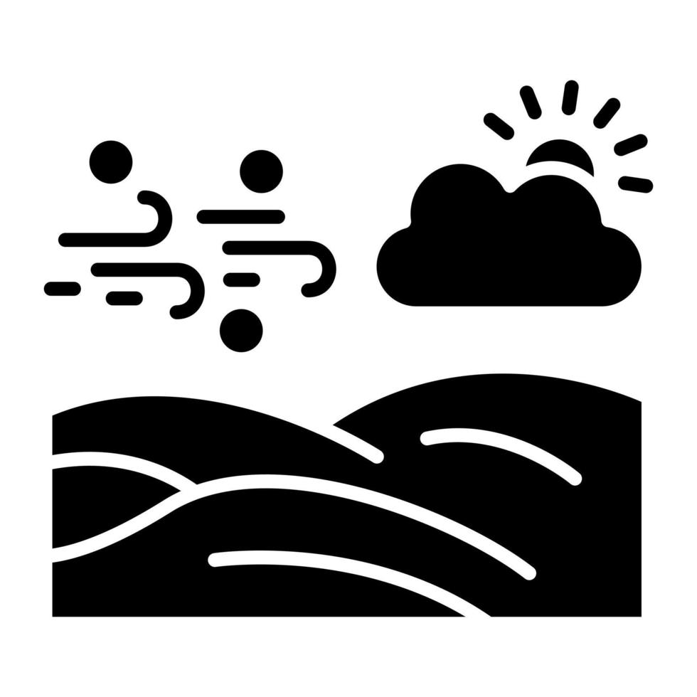 Desert Weather Glyph Icon vector